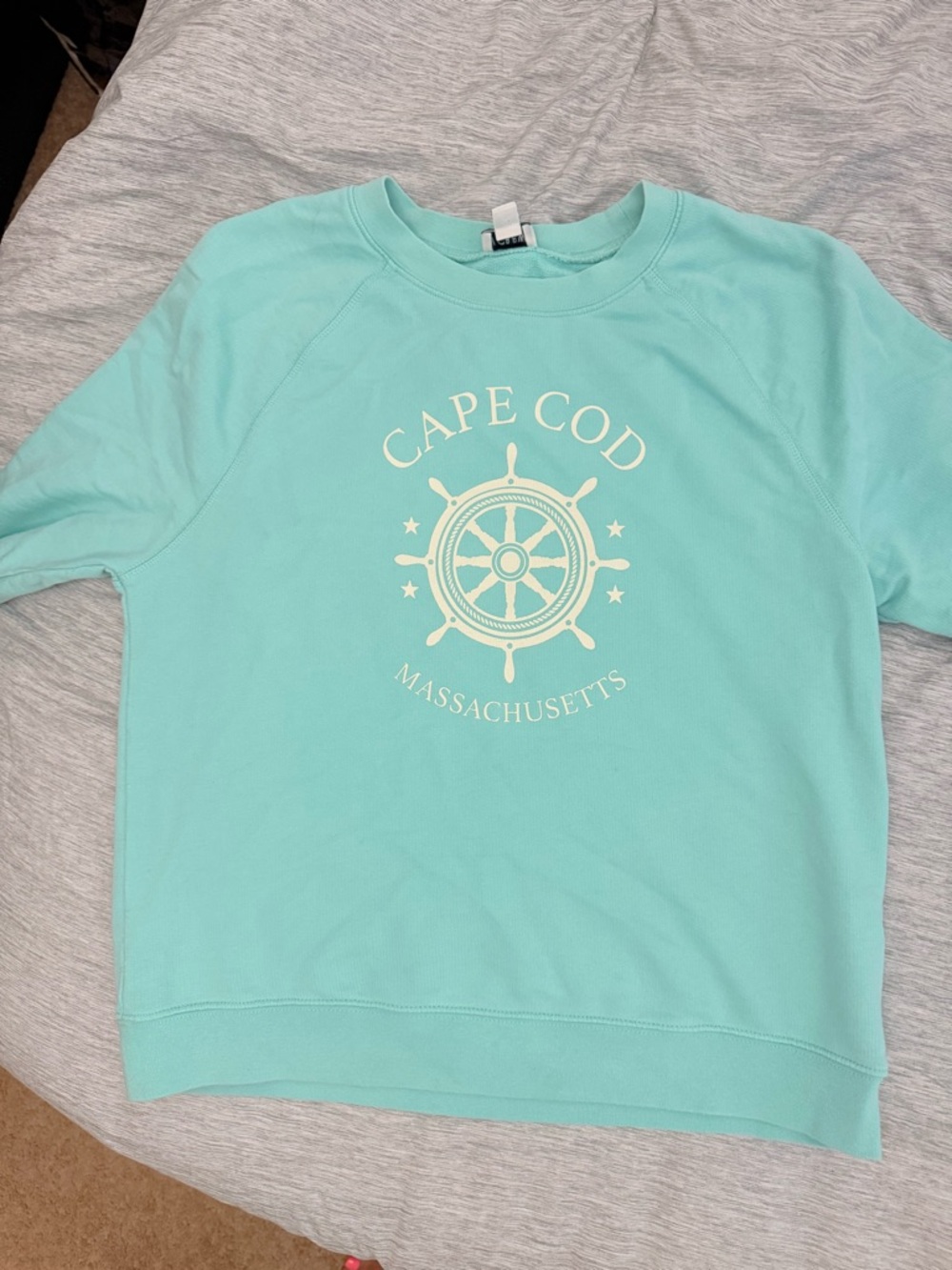 J. Crew Turquoise Graphic Crewneck Sweatshirt